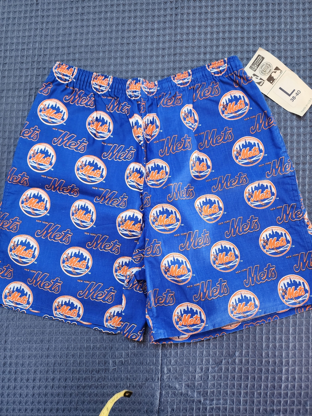 MLB New York Mets Blue Orange Printed Hybrid Shorts. NWT. Size L
